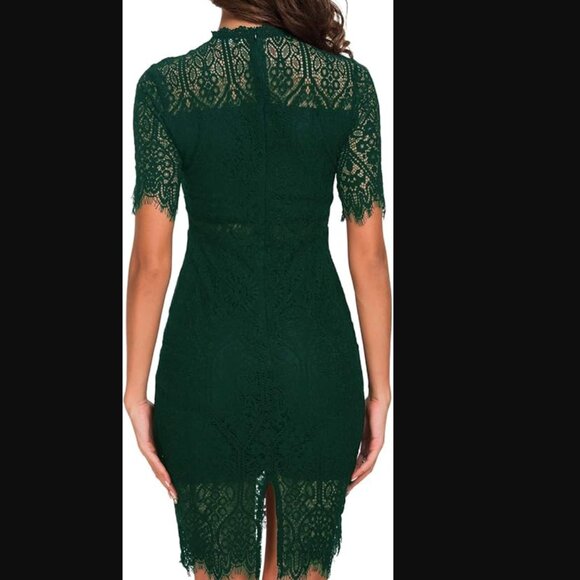 Zalalus Deep V-Neck Green Cocktail Dress | Size 8 | Excellent Condition - Picture 2 of 9